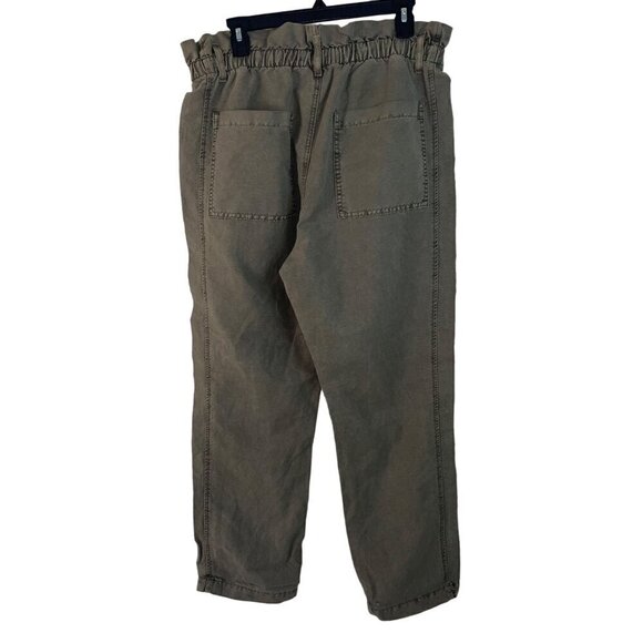 Current Elliot Womens Pants Size 32 Green The Paper Bag Fling Crop High Rise New - Picture 2 of 8